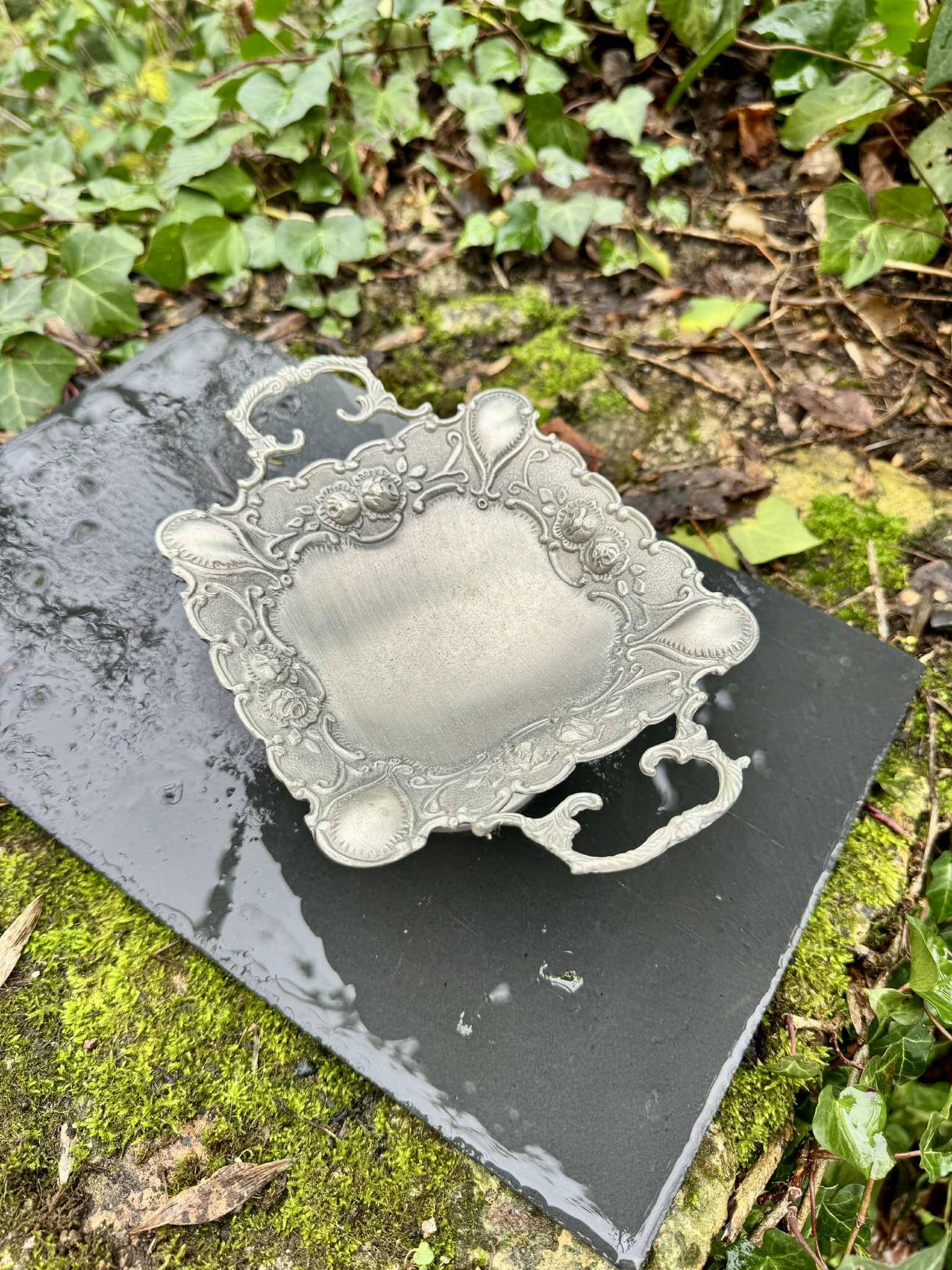Silver baroque centrepiece tray