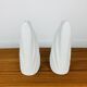 Pair of white ceramic coral vases, bookends