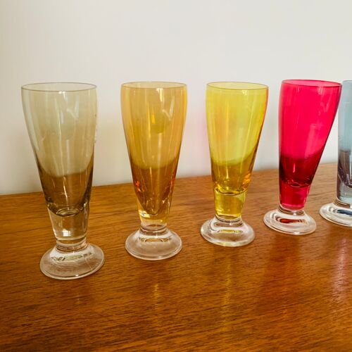 Ensemble de 6 verres colorés Fains