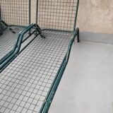 Pair of metal deckchairs