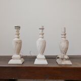 Mid-century white marble swedish table lamp