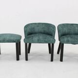 Paire de chaises avec tabouret des années 1940, Italie
