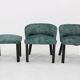 1940s Pair of Chairs with Stool, Italy