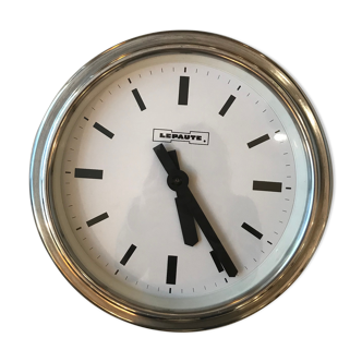 Industrial clock lepaute polished edges rounded 31 cm
