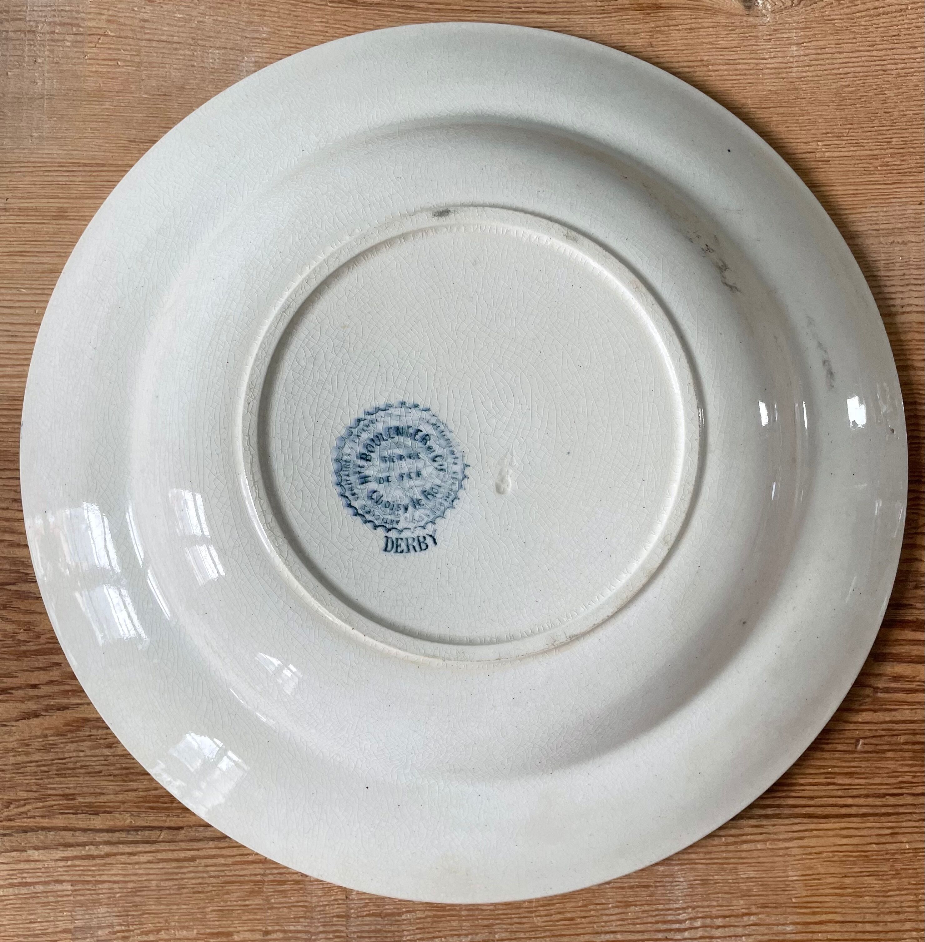 Set of 4 hollow plates Terre de Fer model "Derby" Choisy Le Roi
