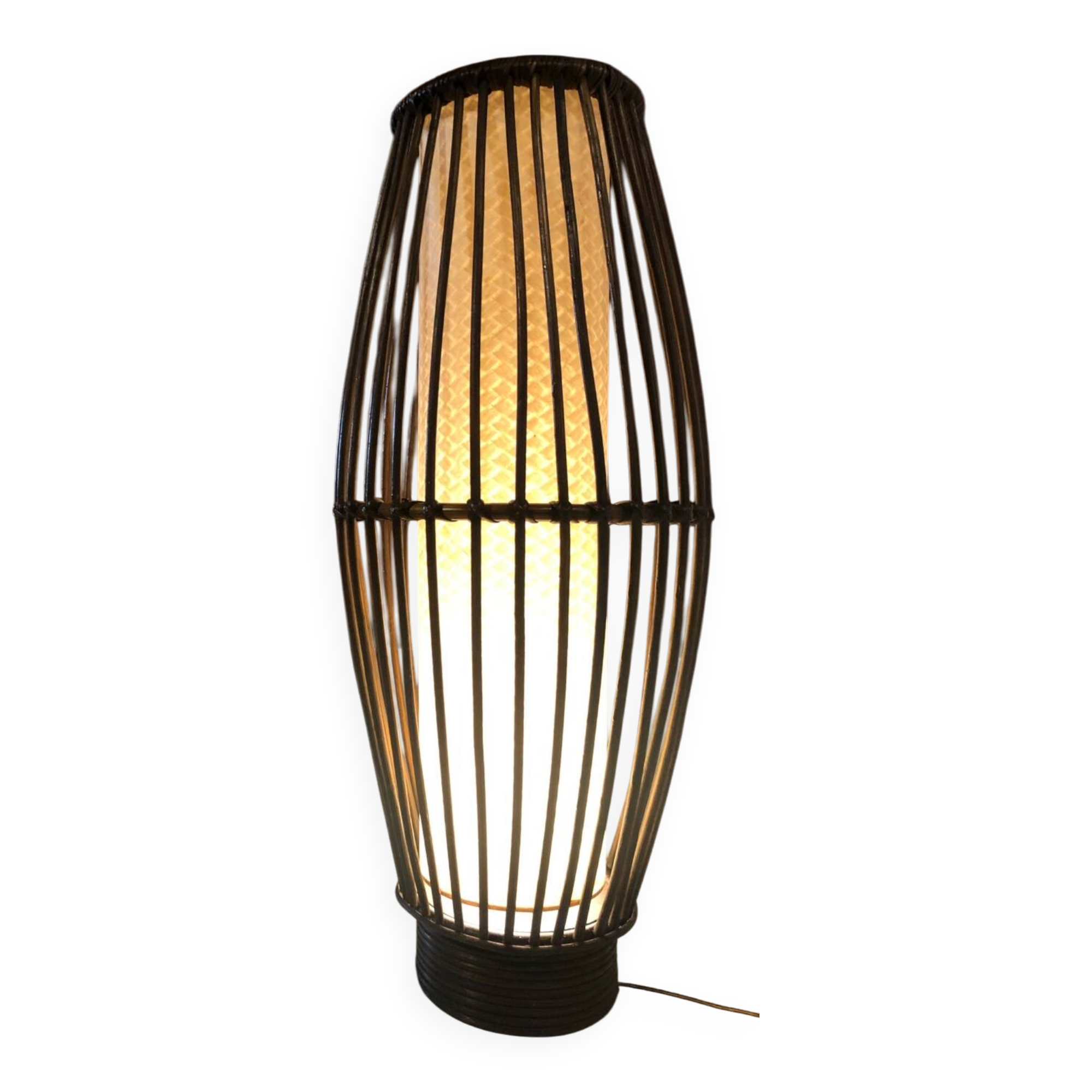 Large rattan floor lamp 1960