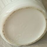 Porcelain vase thick white decor in relief duck flight