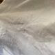 Old tablecloth in white cotton and monogram