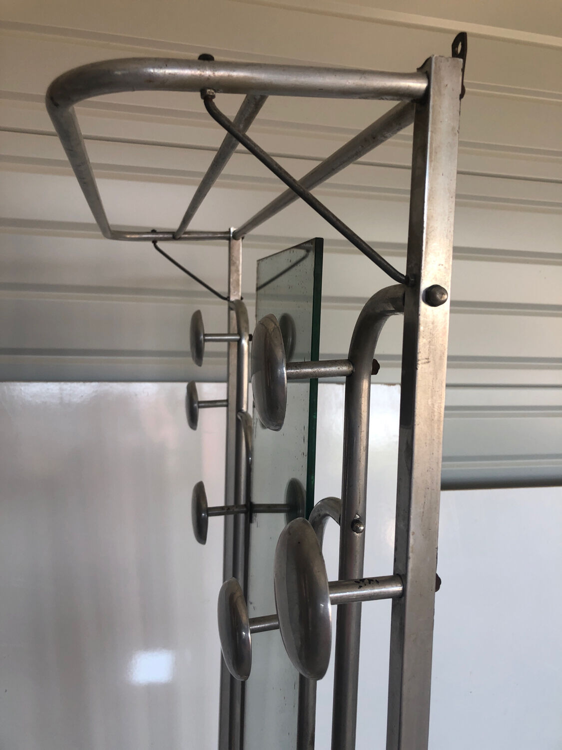 Vintage aluminum coat rack