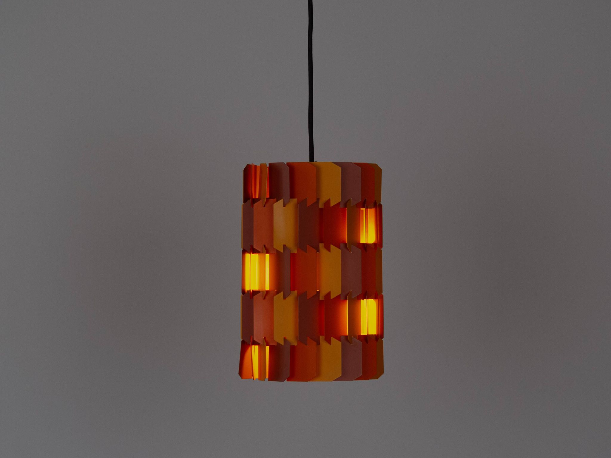 Vintage Danish pendant light Facet pop by Louis Weisdorf, Lyfa, 1972