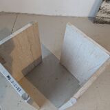 Square travertine coffee table, 1970s.