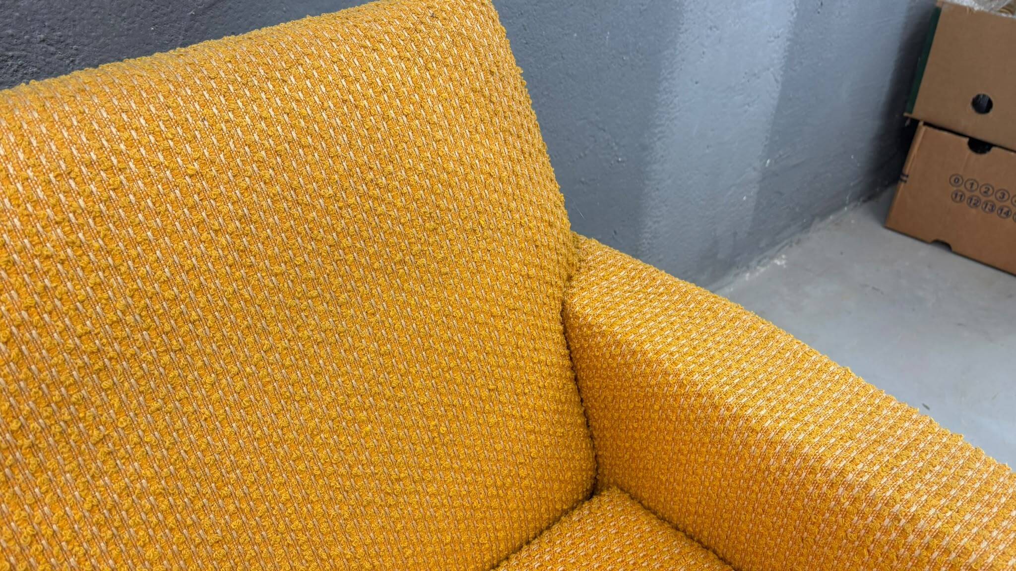 Pair of retro armchairs mid-century upholstered lounge chairs, Central European, mid-20th century