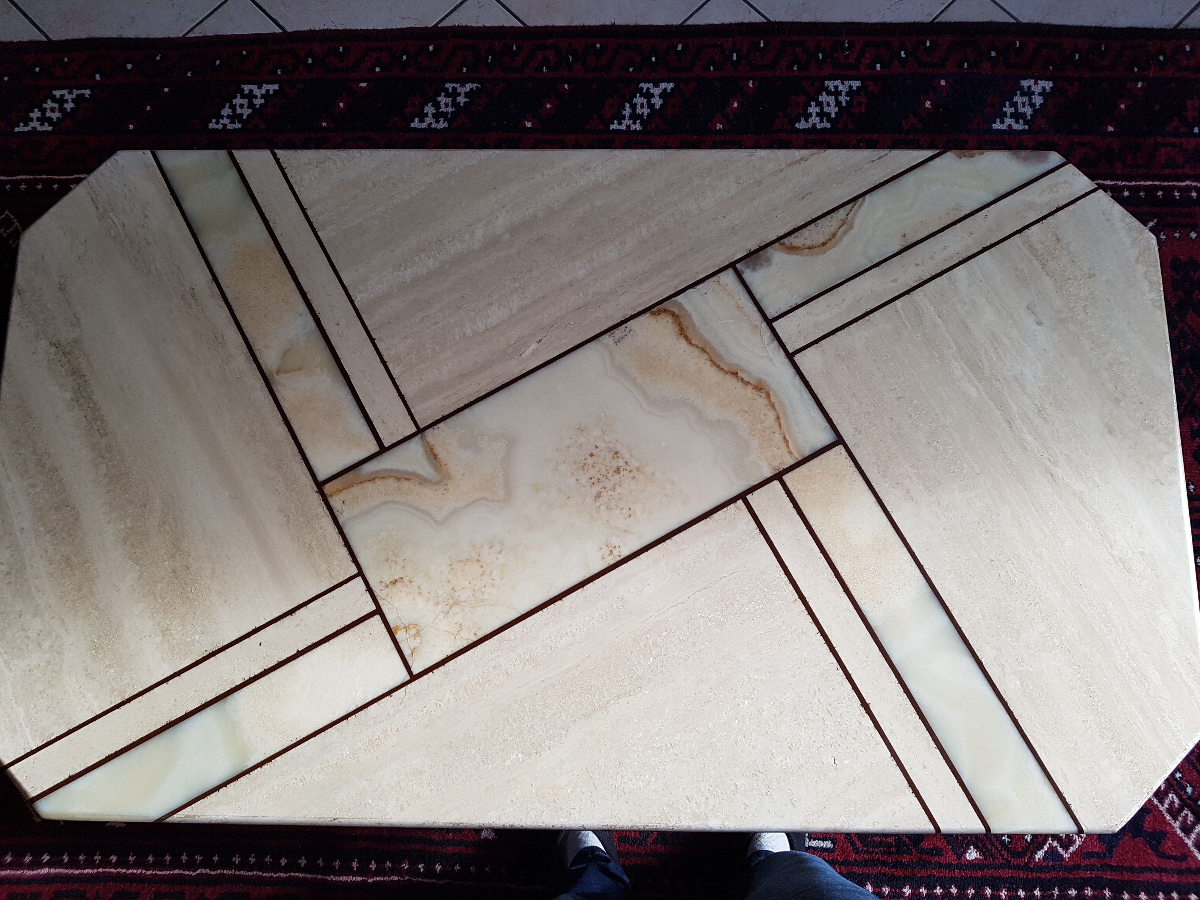 Travertine coffee table