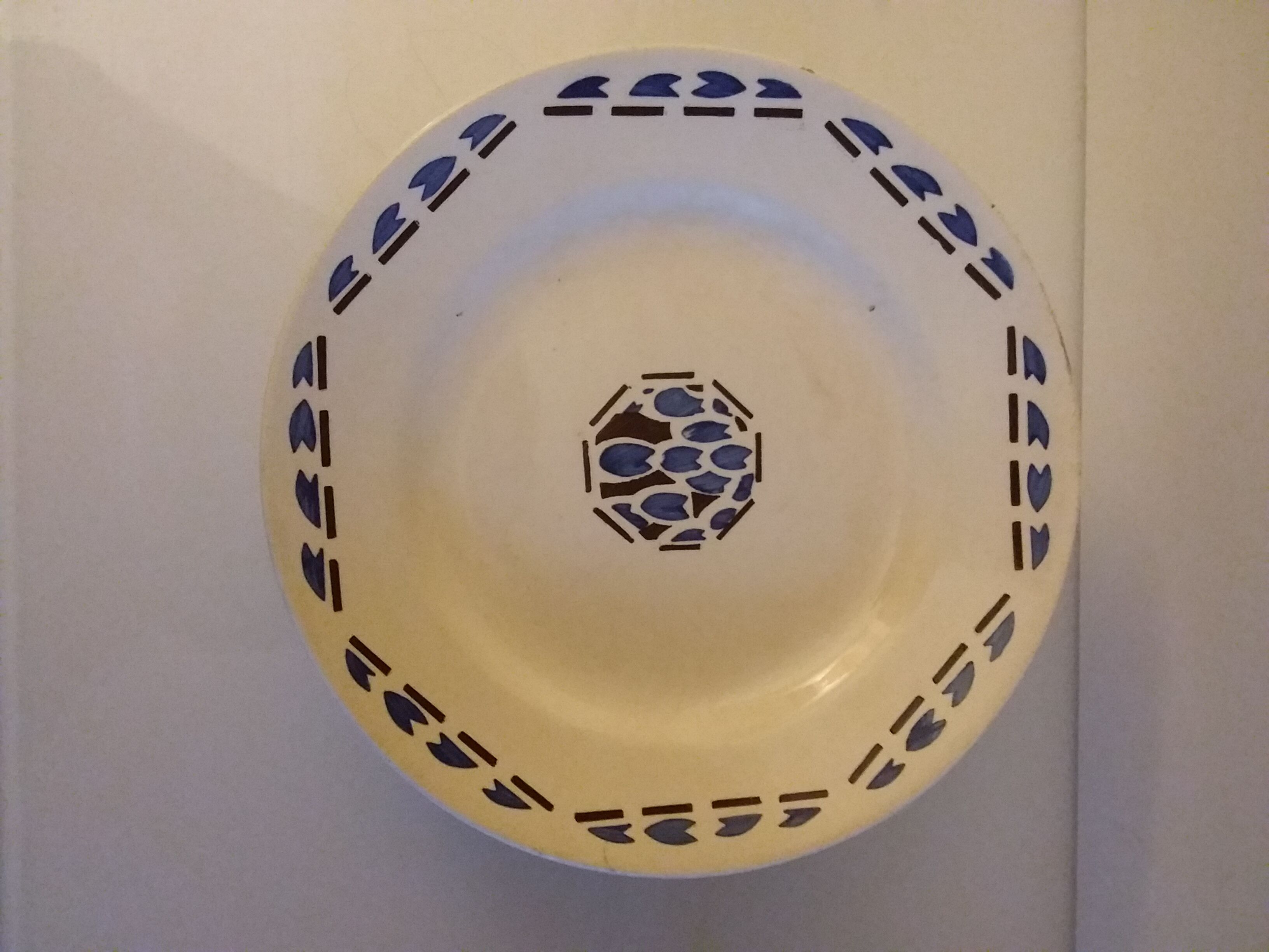 6 very old plates U&C Sarreguemines Model Arlette year 1960 hand painted earth