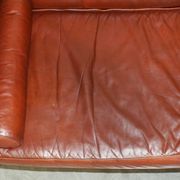Vintage leather canapé in Art Nouveau style