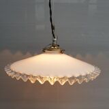 Art Deco ruffled opaline hanging
