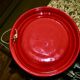 Vintage bright red ceramic mirror 1960