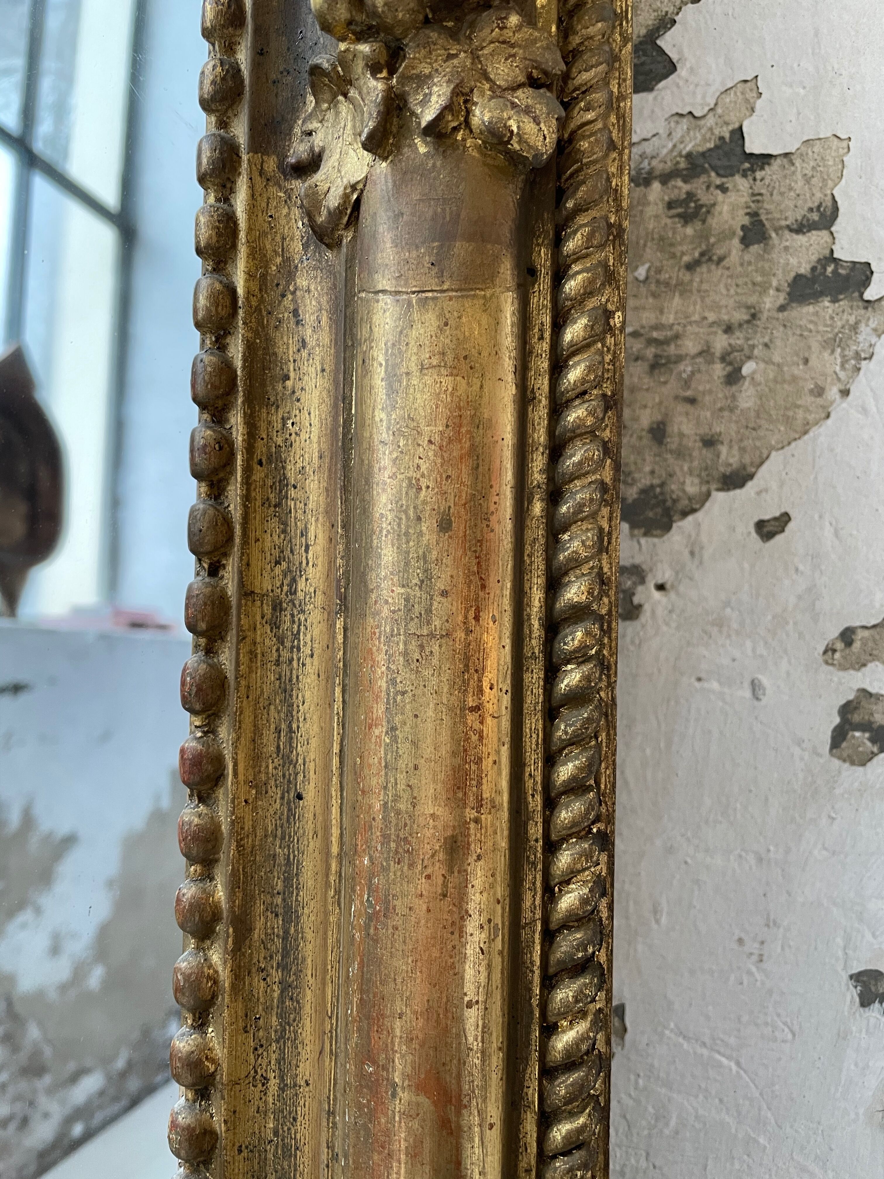 Louis Philippe Flowered Mirror 19th 84x150cm