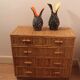 Commode en rotin 1950