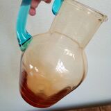 Portieux glassware pitcher - George Sand model - blue and amber