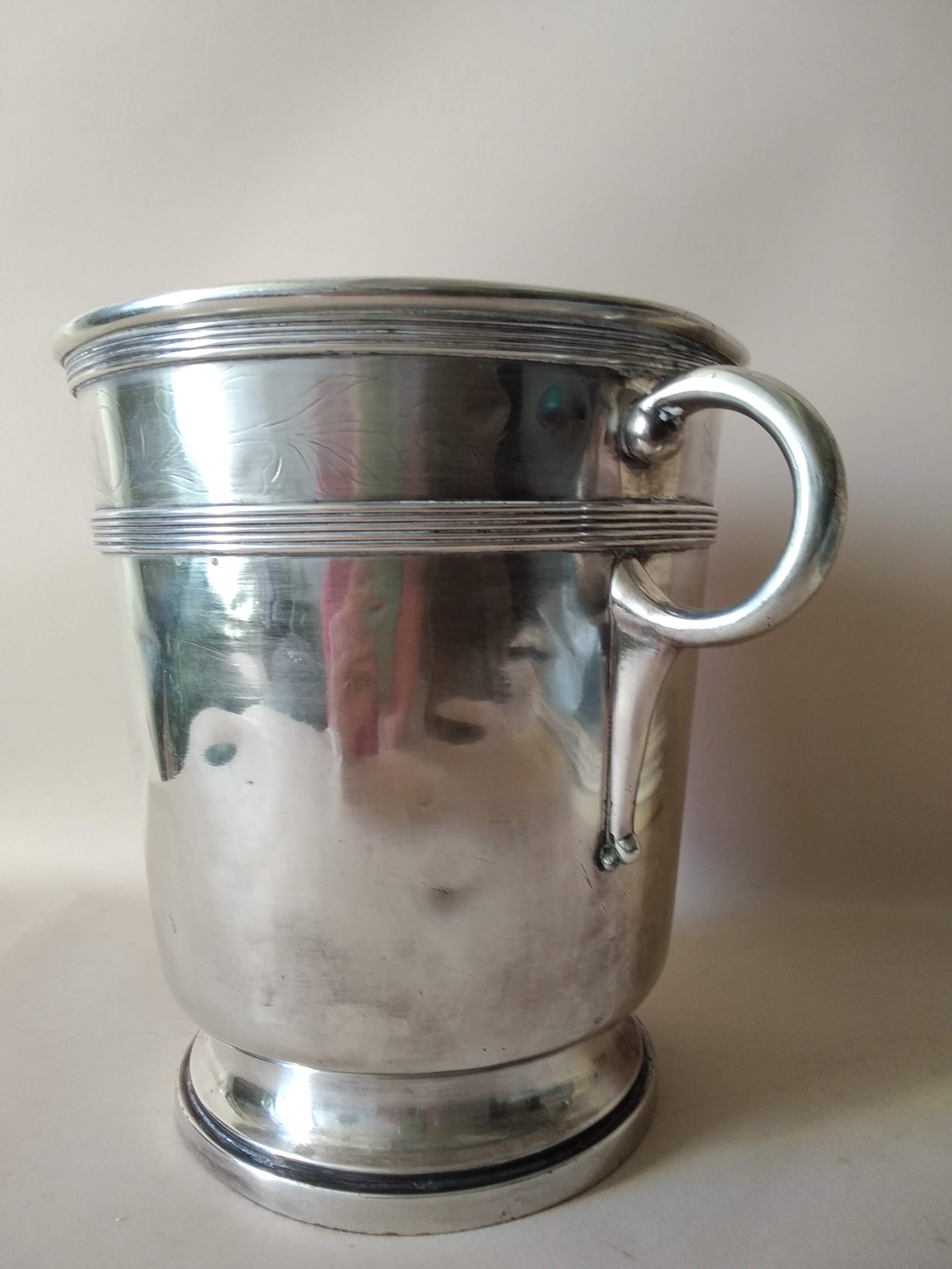 Champagne bucket in silver metal Early XX