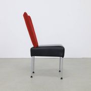 Ensemble de 4 chaises de salle à manger postmodernes bicolores, années 1980