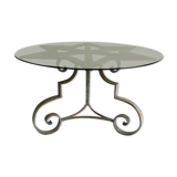 Star shaped cast iron round dining table 1970