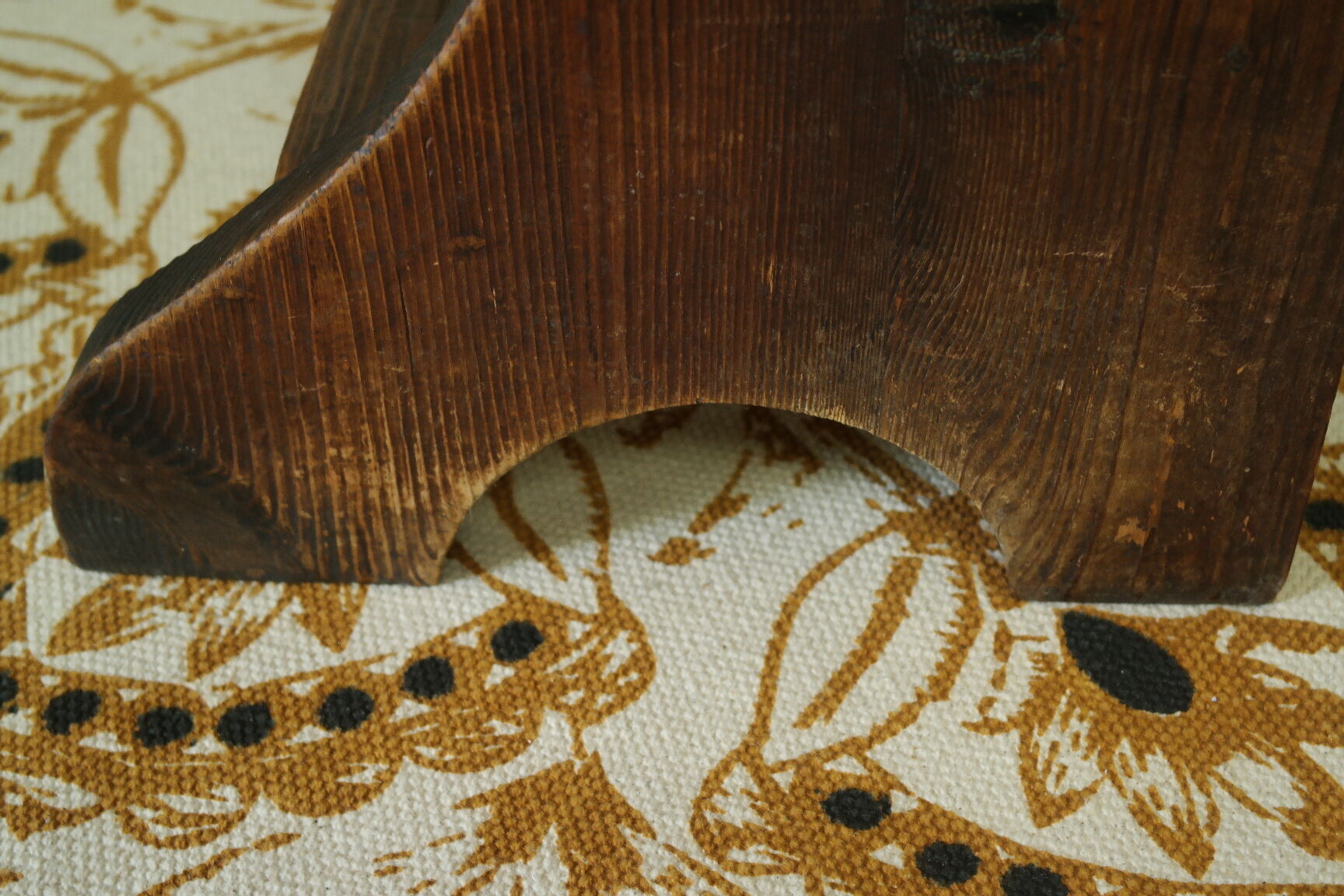 Old rustic fir side table