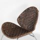 Chaise d’appoint en corde et son ottoman