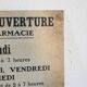 Plaque horaires pharmacie