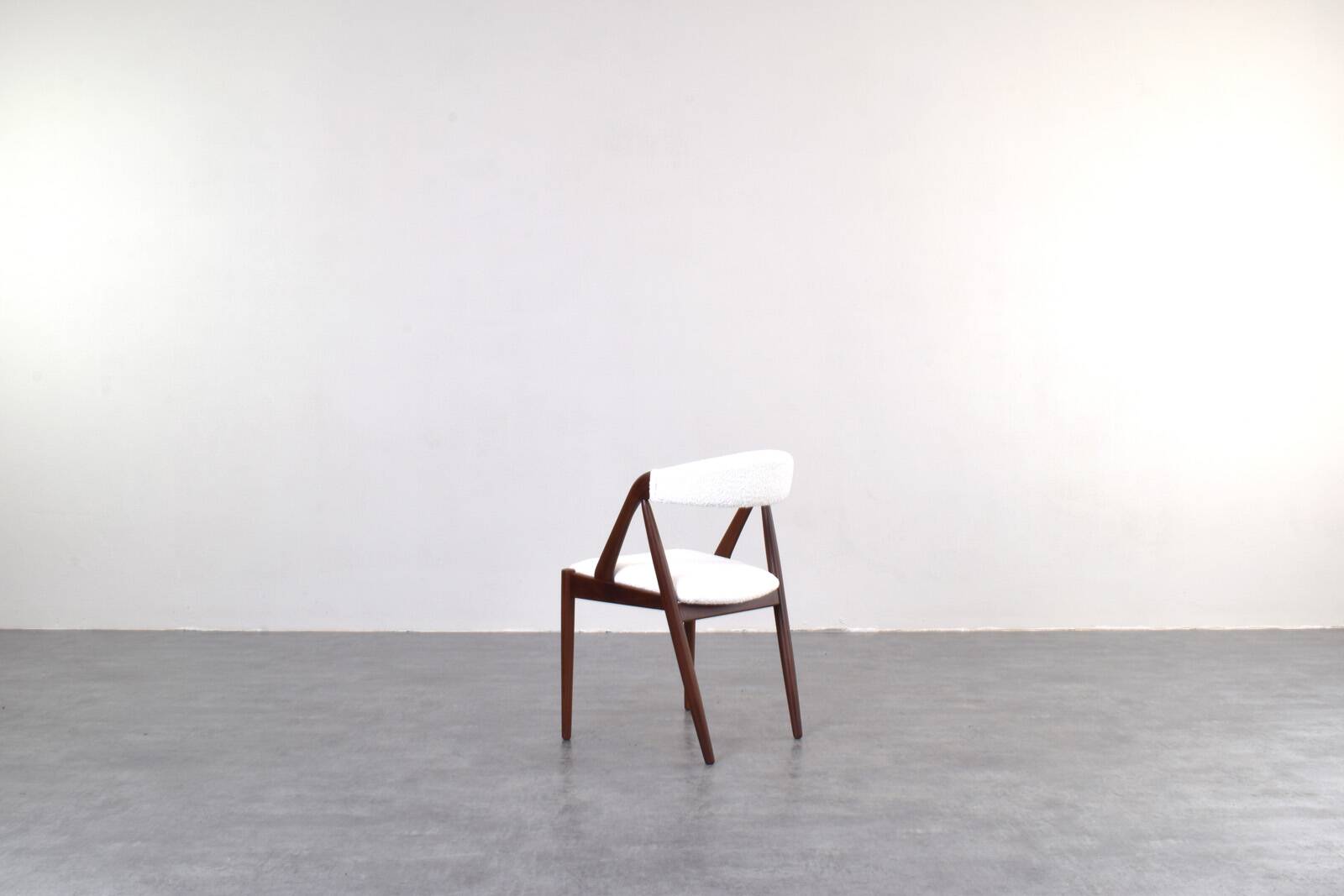 Teak & Boucle Chairs Model 31 by Kai Kristiansen for Schou Andersen, 1960s,