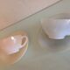Pair of polychrome opaline cups by Arcopal / vintage 60s-70s