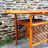 Vintage rattan bar cabinet from the 70s