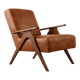 Fauteuil vintage en simili cuir marron