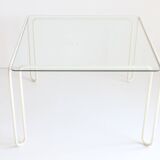 Table basse vintage à structure en métal courbé, 1960