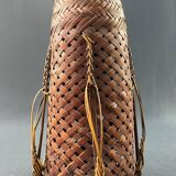 Hanakago vase in woven bamboo for Ikebana Japan late 19th century