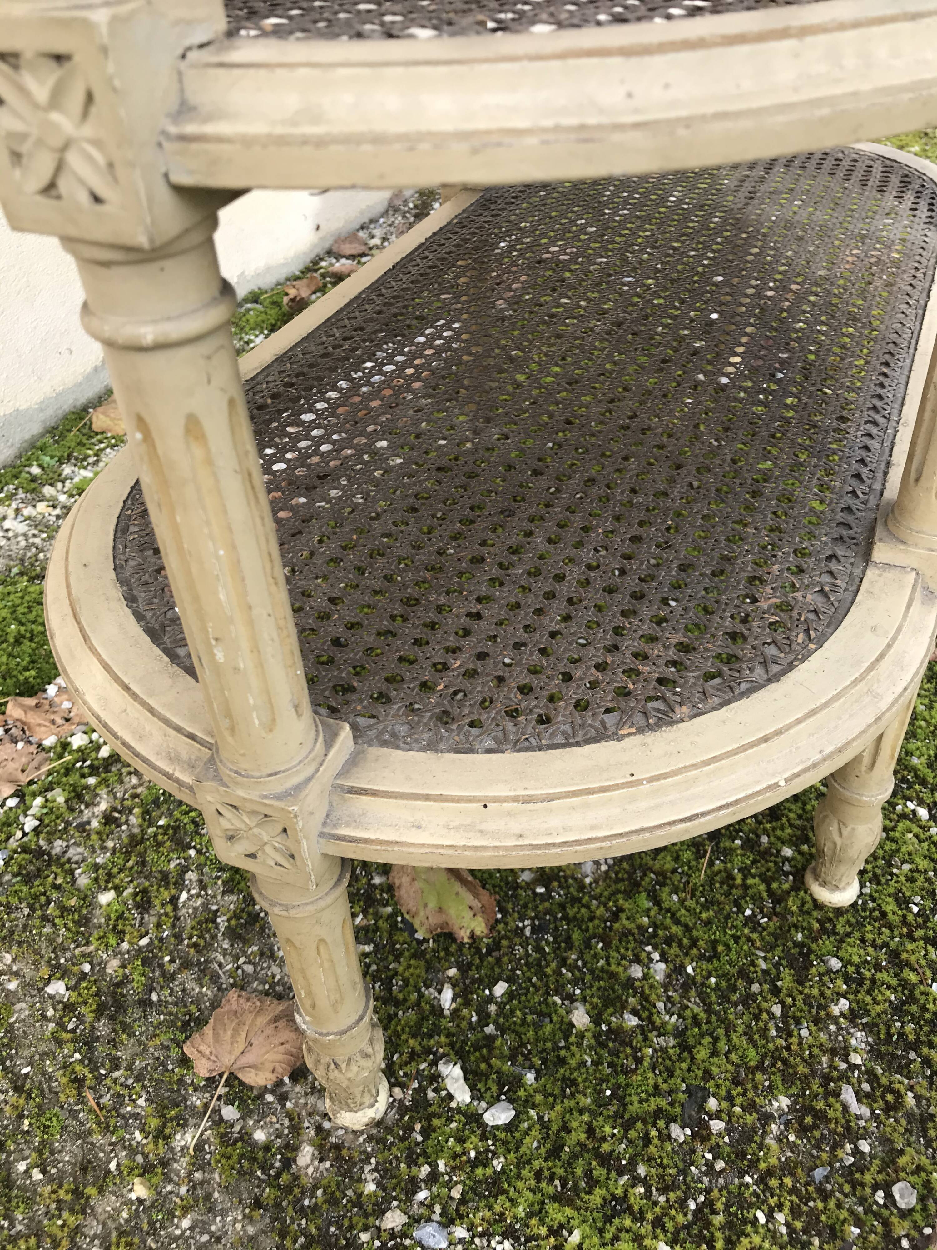 Wooden saddle on three shelves