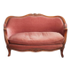 Pink velvet bench