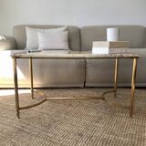 Table basse en laiton et marbre