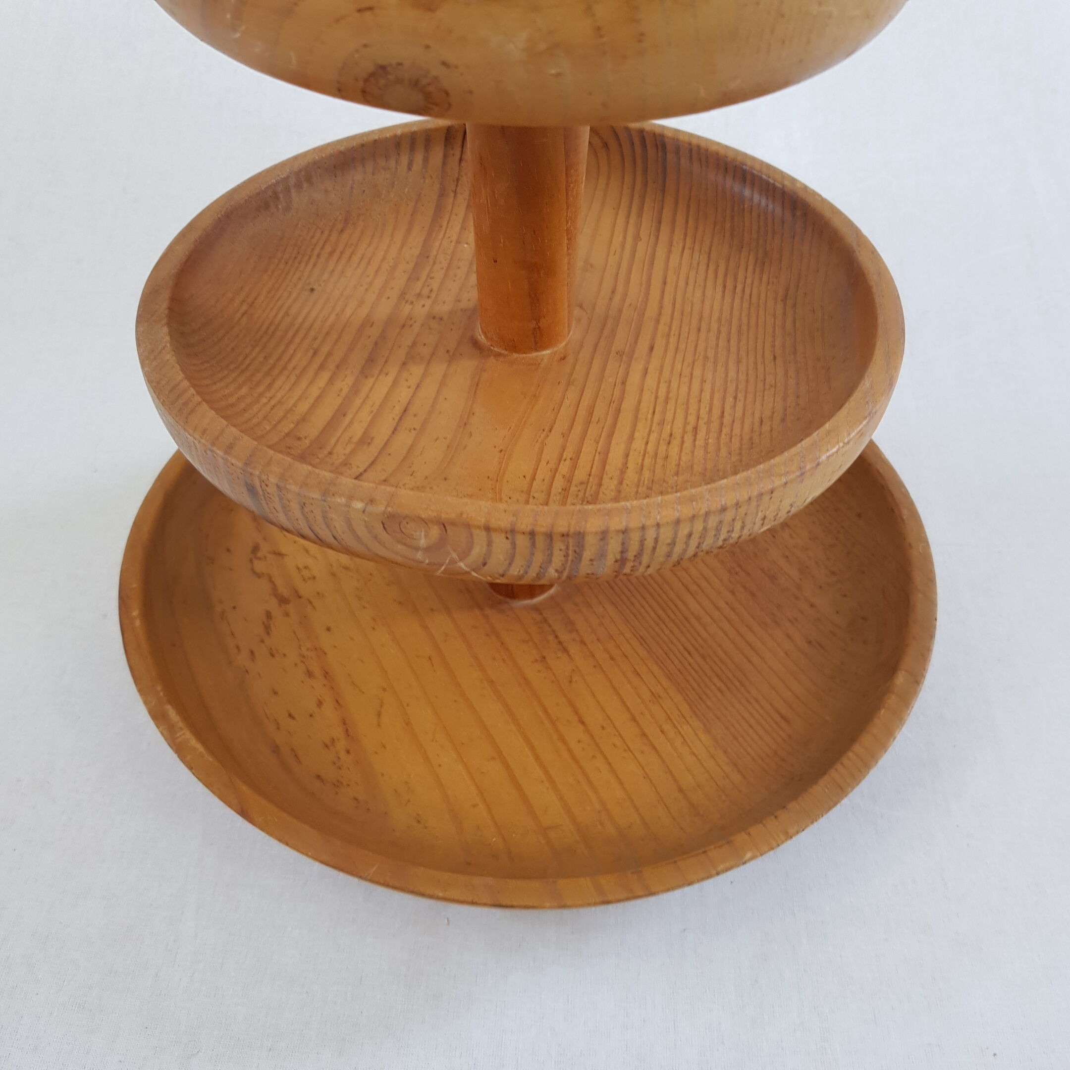Serviteur corbeille a fruits en bois vintage scandinave