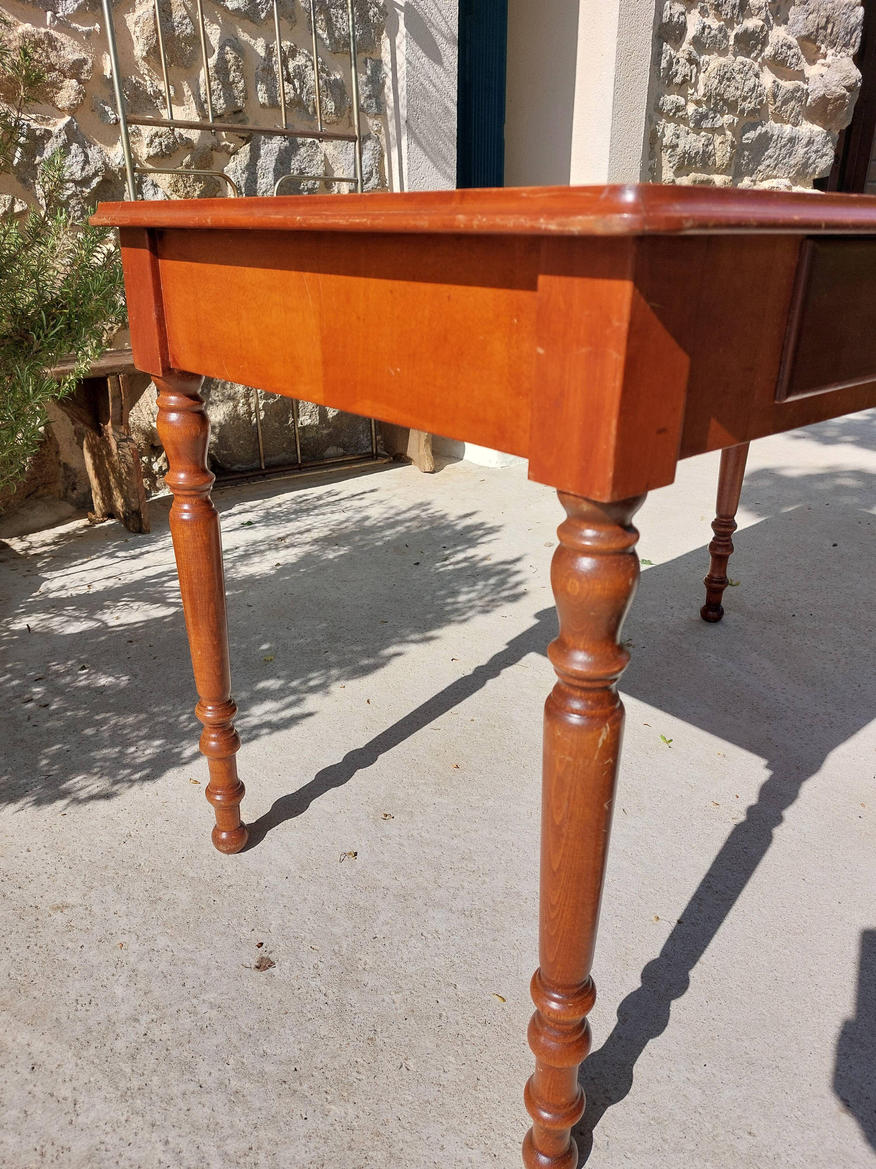 Desk green leather top