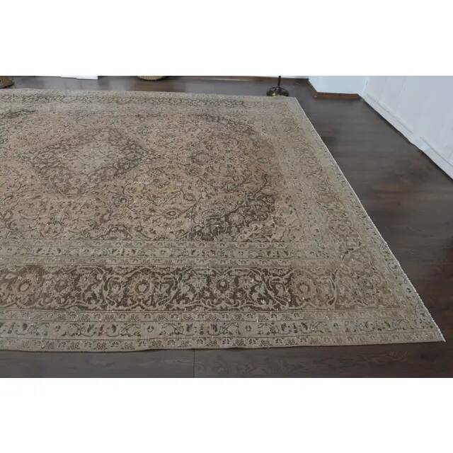 1970s Vintage Persian Handknotted Wool Orange Oversize Area Rug 290x370