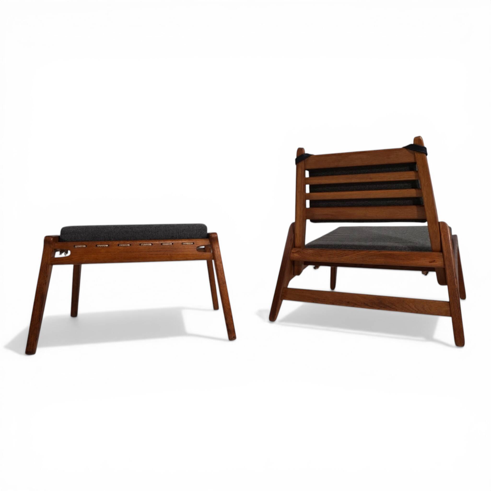 Hunting Chair lounge chair with ottoman by Heinz Heger for PGH Erzgebirgisc