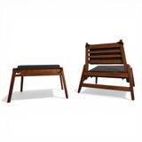 Hunting Chair lounge chair with ottoman by Heinz Heger for PGH Erzgebirgisc