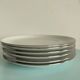 Dessert set – 6 white porcelain plates with silver trim – Seltm