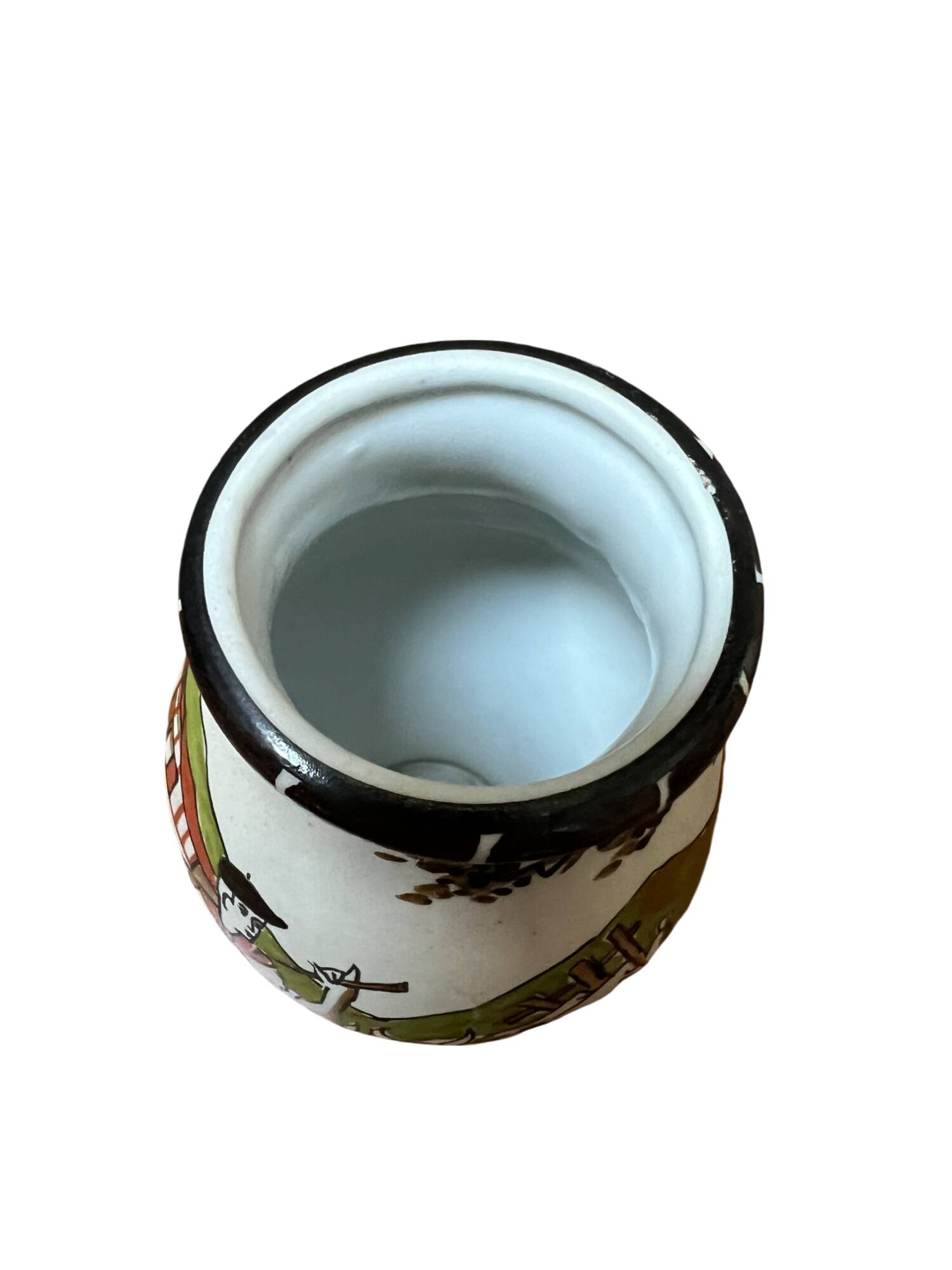 Set of two miniature stoneware vases signed Gaït