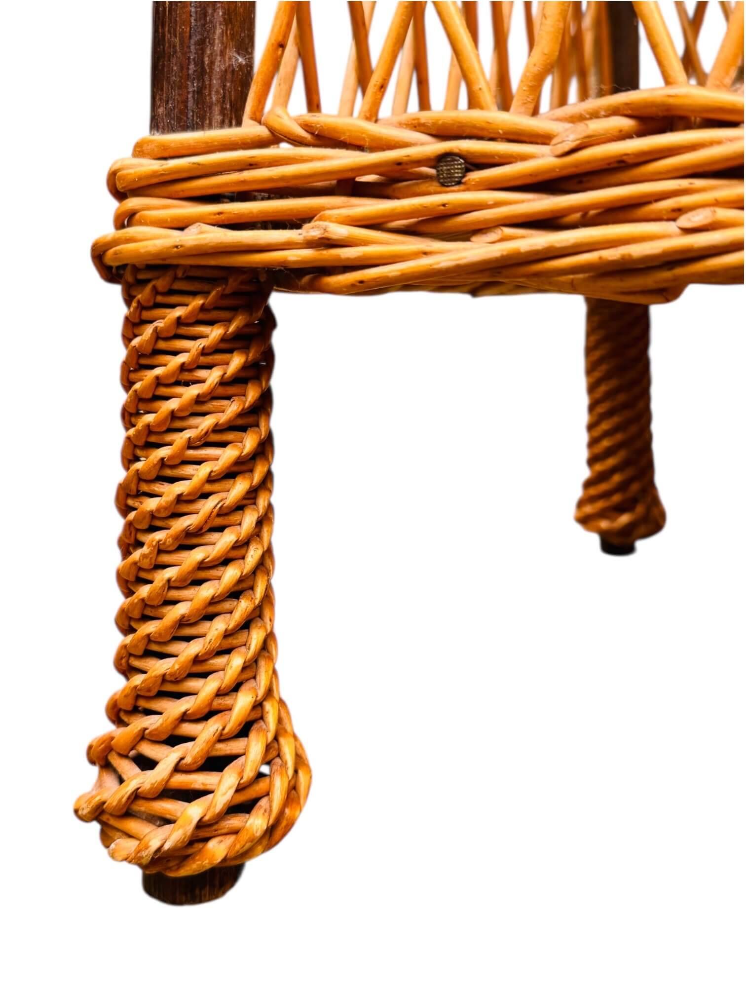 Occasional table, wicker side table.