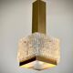 Arlus glass and brass pendant light from the 50s