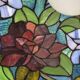 Tiffany-style floral stained glass pendant light in brass D40cm