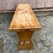 Vintage solid wood farm bench 100 cm – Rustic & chalet style 1960